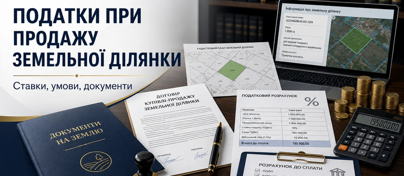 Податки при продажу земельної ділянки